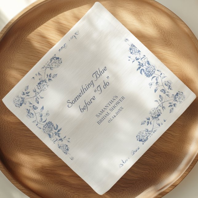 Serviette En Papier Chinoiserie Florale Quelque Chose De Bleu Baby Sho (Créateur téléchargé)