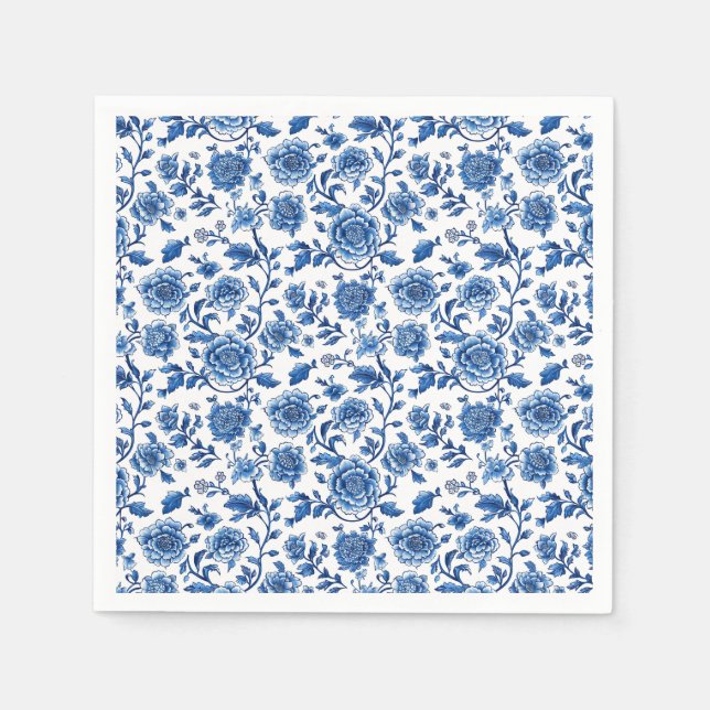 Serviette En Papier Chinoiserie française Floral (Devant)