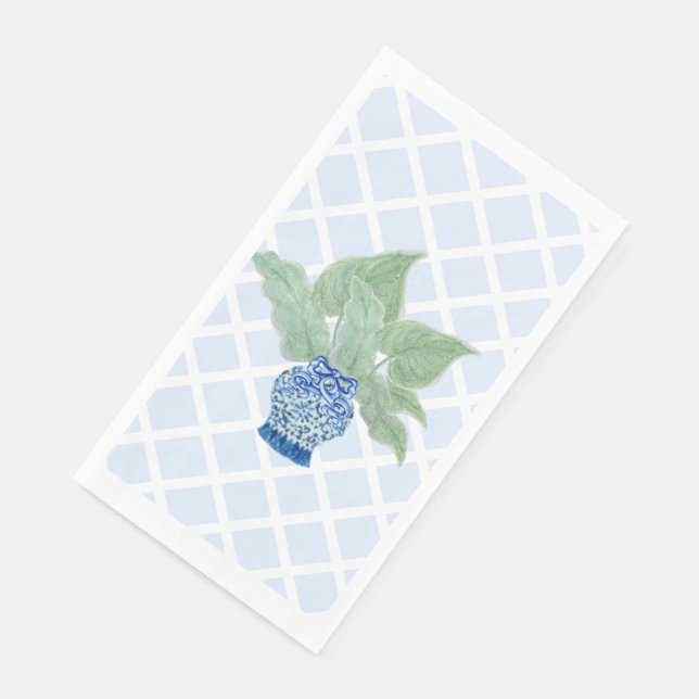 Serviette En Papier Chinoiserie Ginger Jar Jars Papier Feuille (Coin)