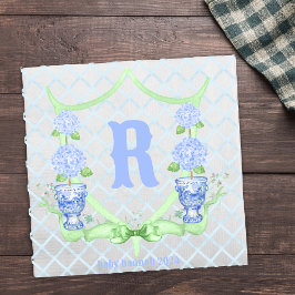 Serviette En Papier Chinoiserie Hydrangea Monogram