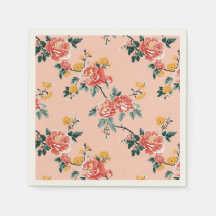 Chinoiserie rose pâle Floral