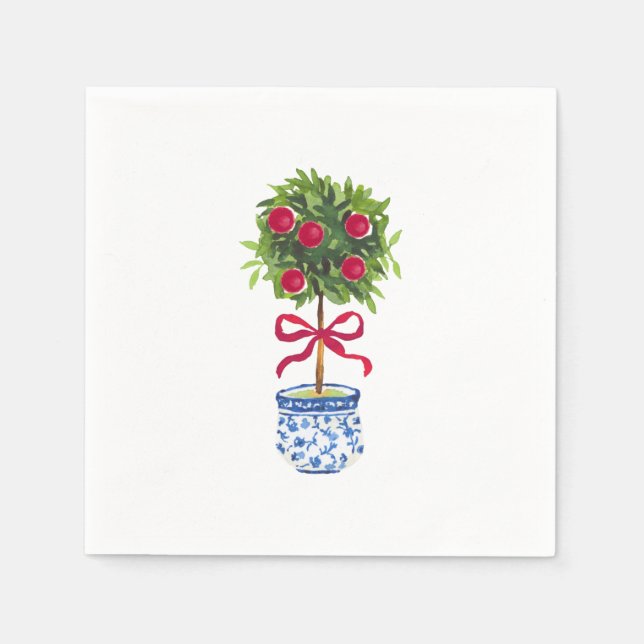 Serviette En Papier Chinoiserie Topiary Holiday (Devant)