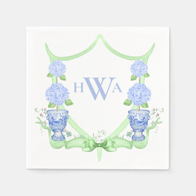 Serviette En Papier Chinoiserie Topio Cimier Monogramme Grandmillenten (Devant)