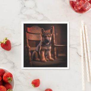 Serviette En Papier Chiot berger allemand