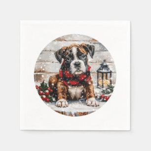 Serviette En Papier Chiot boîte de Noël