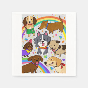 Serviette En Papier Chiots Chiens joueurs