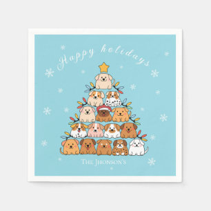 Serviette En Papier Chiots mignons personnalisés amoureux des chiens d