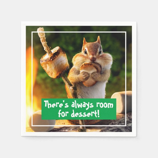 Serviette En Papier Chipmunk Manger Marshmallow (Devant)