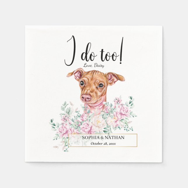 Serviette En Papier Chiweenie Chien Mariage Cocktail Serviettes (Devant)