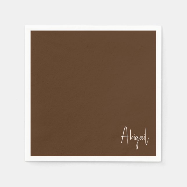 Serviette En Papier Chocolat Brown douche personnalisée Cocktail (Devant)
