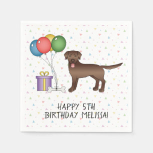 Serviette En Papier Chocolat Brown Labrador Retriever Dog - Anniversai