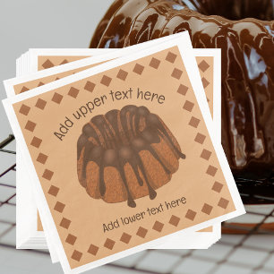 Serviette En Papier Chocolat Bundt Éponge Bonnet Forme Gâteau - propre