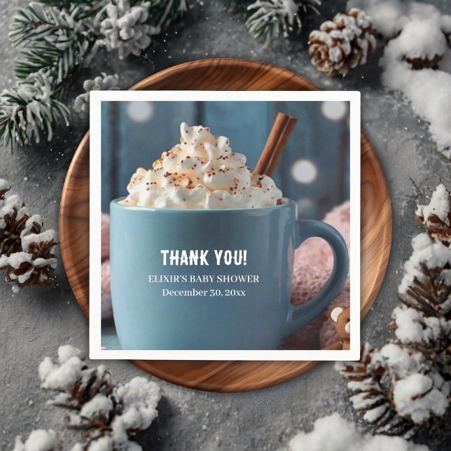 Serviette En Papier Chocolat chaud avec crème humide Baby shower confo (Créateur téléchargé)