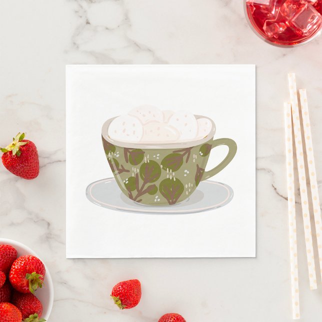 Serviette En Papier Chocolat Chaud Avec Marshmallows (Créateur téléchargé)