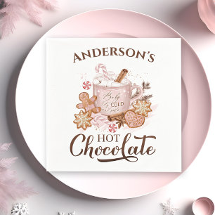 Serviette En Papier Chocolat chaud rose de Noël Nom Papier serviettes