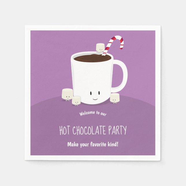 Serviette En Papier Chocolat chaud souriant Fête de Noël au cacao chau (Devant)
