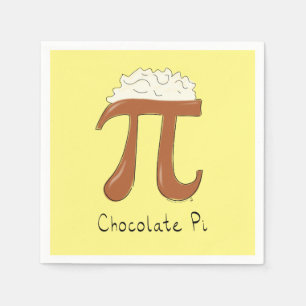 Serviette En Papier Chocolat Pi Cute Math Pi Jour de fête Napkins
