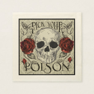 Serviette En Papier Choisissez votre poison Crâne Naples
