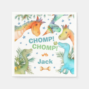 Serviette En Papier CHOMP personnalisé ! CHOMP ! Dinosaur Napkin