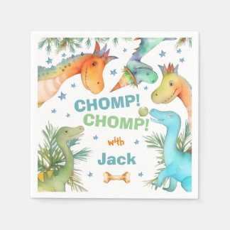 Serviette En Papier CHOMP personnalisé ! CHOMP ! Dinosaur Napkin