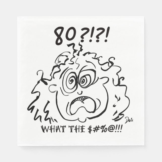 Serviette En Papier Choqué 80e anniversaire Napkin (Devant)