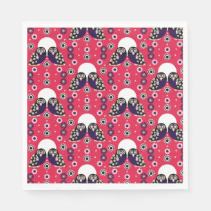 Serviette En Papier Chouette d'art populaire