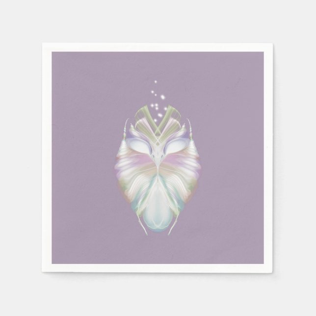Serviette En Papier Chouette Oracle Pastel Purple (Devant)