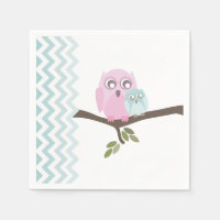 Chouettes + Baby shower Garçon Chevron