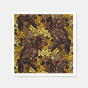 Serviette En Papier Chouettes d'automne