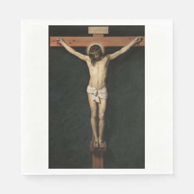 Serviette En Papier Christ crucifié sur la Croix (foi) (Vélasquez) (Devant)