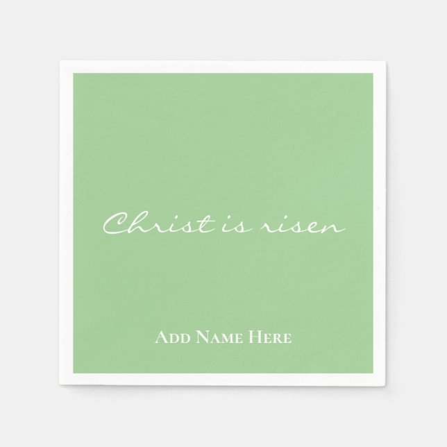Serviette En Papier Christ est ressuscité Coutume Vert Pâques chrétien (Devant)