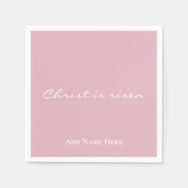 Serviette En Papier Christ ressuscité | Pâques chrétienne rose personn (Devant)