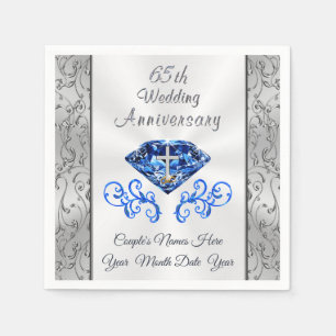 Serviette En Papier Christian 65ème anniversaire Mariage Cocktail Napk