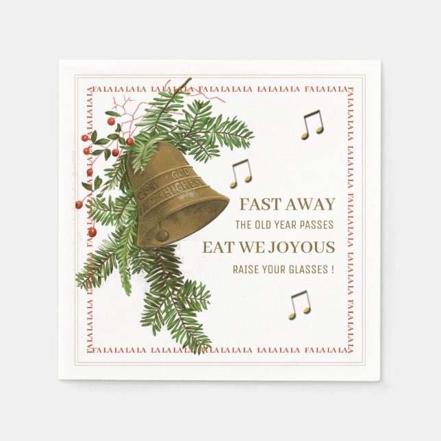 Serviette En Papier Christmas Bell Music Napkin avec des paroles (Devant)