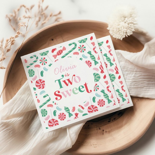 Serviette En Papier Christmas Candy Two Sweet 2e anniversaire (Créateur téléchargé)