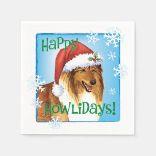Serviette En Papier Christmas Collie Napkins
