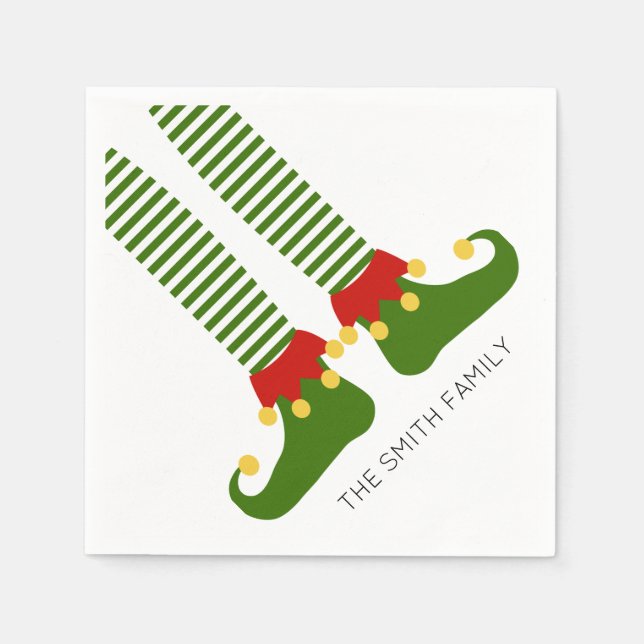 Serviette En Papier Christmas Elf Shelf NAME Funny Holiday Festive (Devant)