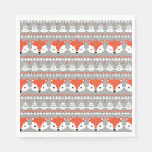 Christmas Fox grand motif, bois d'hiver