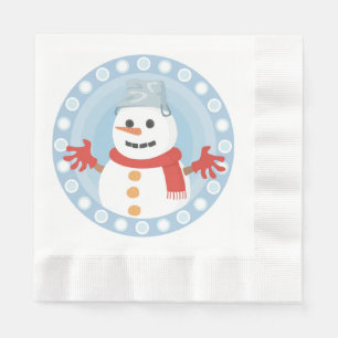SERVIETTE EN PAPIER CHRISTMAS HIVER SNOWMAN