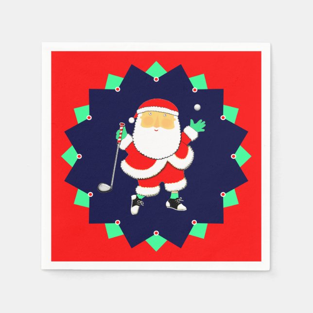 Serviette En Papier Christmas Holiday Golf Party (Devant)