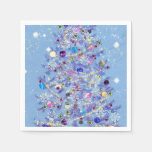 Serviette En Papier Christmas Napkins with Beautiful Christmas Tree