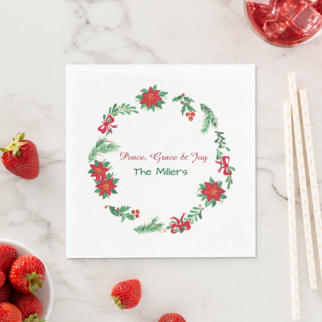 Serviette En Papier Christmas Paper Napkins (En situation)