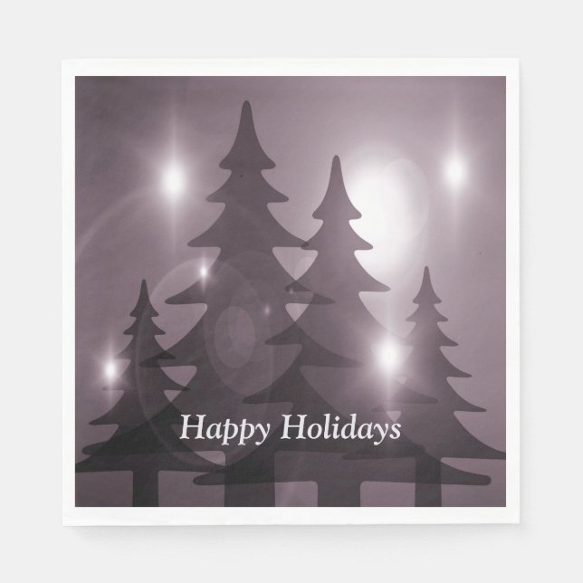 Serviette En Papier Christmas Party Pink Trees Holiday Winter Elegant (Devant)