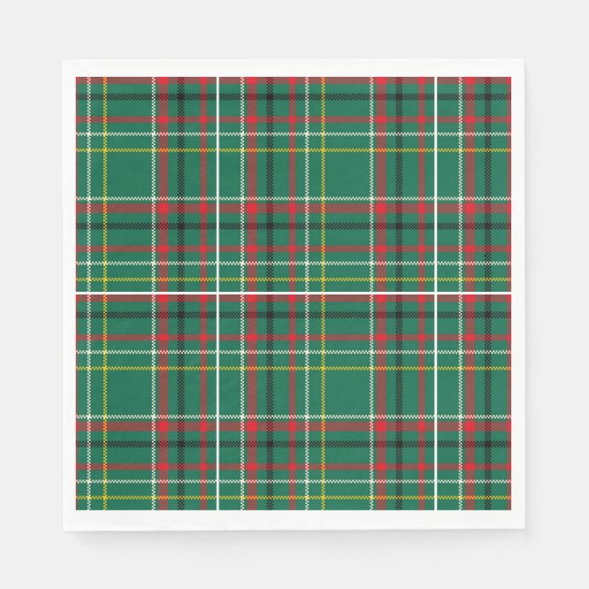 Serviette En Papier Christmas Plaid Green Pattern-23914 (Devant)