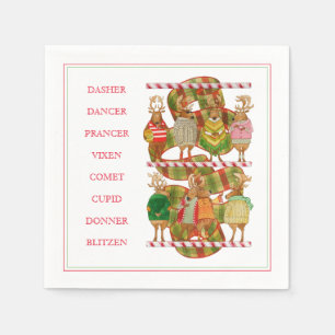 Serviette En Papier CHRISTMAS REINDEER Standard Papier à cocktails Nap