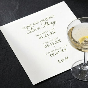 Serviette En Papier Chronologie d'un classique conte d'amour Vert saug