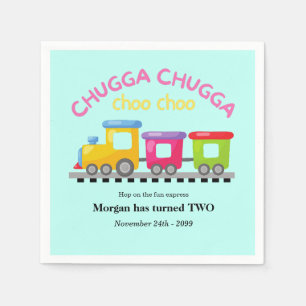 Serviette En Papier Chugga Choo Train Caricature à thème 2e anniversai