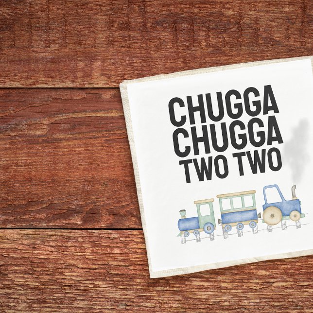 Serviette En Papier Chugga Chugga Deux | 2e anniversaire | Serviettes  (Créateur téléchargé)