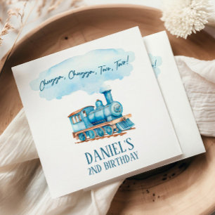 Serviette En Papier Chugga Deux Choo Choo Train 2e fête d'anniversaire