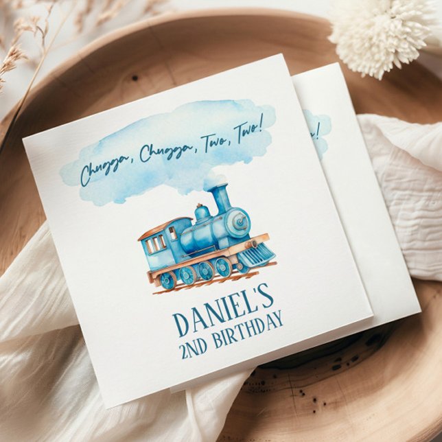 Serviette En Papier Chugga Deux Choo Choo Train 2e fête d'anniversaire (Créateur téléchargé)